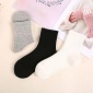 女士秋冬中筒袜 纯棉加厚女袜 商务休闲纯色棉袜辽源袜子工厂批发
